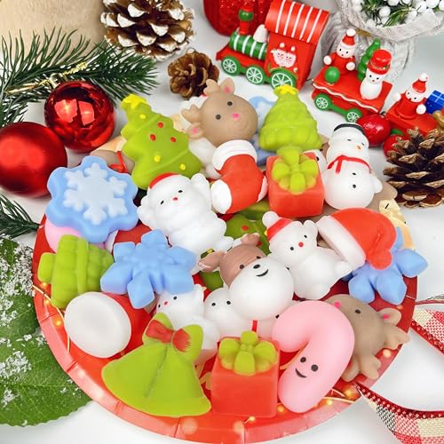 VOVEA Christmas Squishies Mochi Squishy Toys 30 PCS Christmas Toys for Kids Christmas Party Favors Stocking Stuffers Gifts Christmas Goodie Bag Stuffers Stress Reliever Toy Pack - Image 5