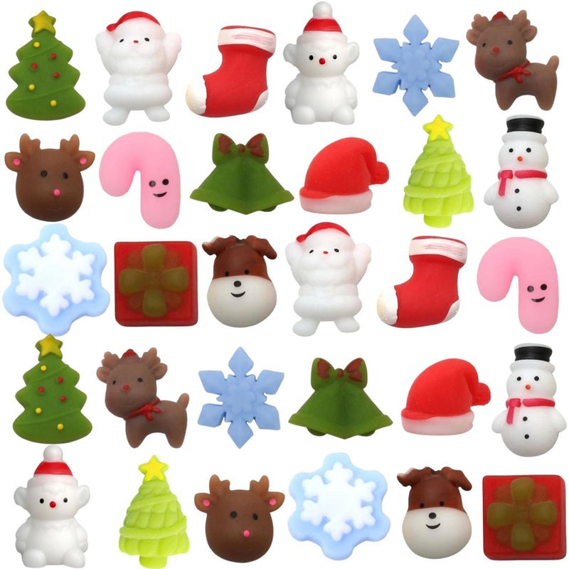 VOVEA Christmas Squishies Mochi Squishy Toys 30 PCS Christmas Toys for Kids Christmas Party Favors Stocking Stuffers Gifts Christmas Goodie Bag Stuffers Stress Reliever Toy Pack - Image 3