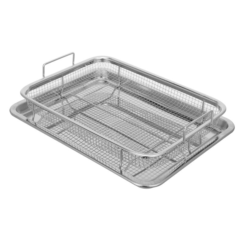 4 pcs Stainless Steel Air Fryer Basket and , Oven Baking Pan Roasting Trays Fries Chicken Air Fryer Tray for Fries, Chicken, Outdoor BBQ - Image 5