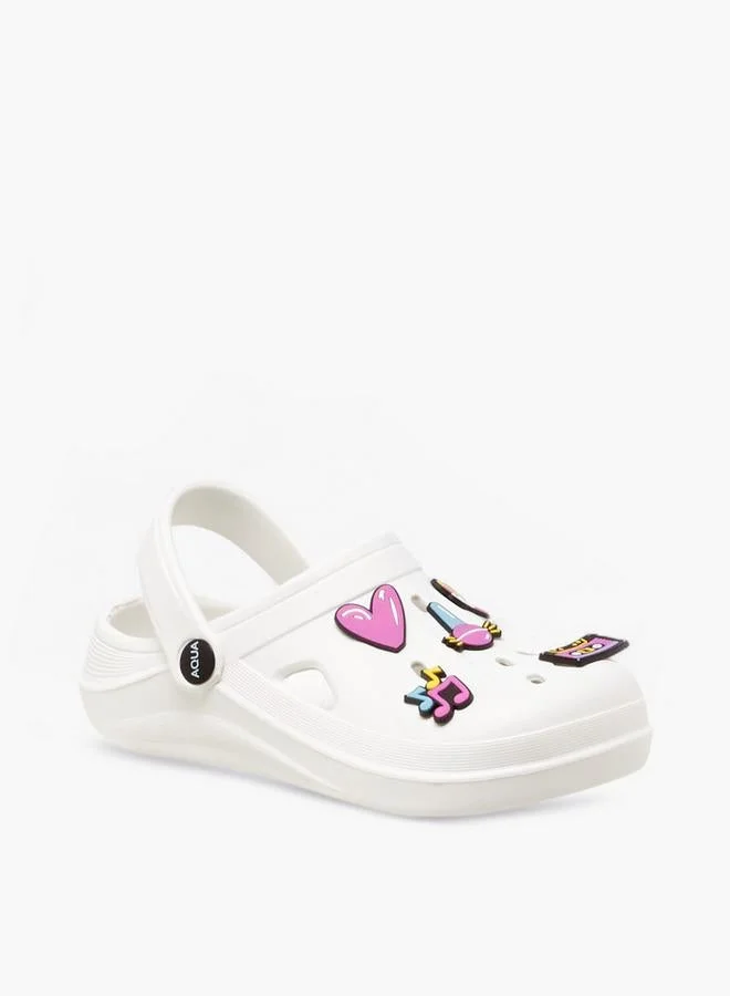 Aqua Girls Jibbitz Accent Clogs