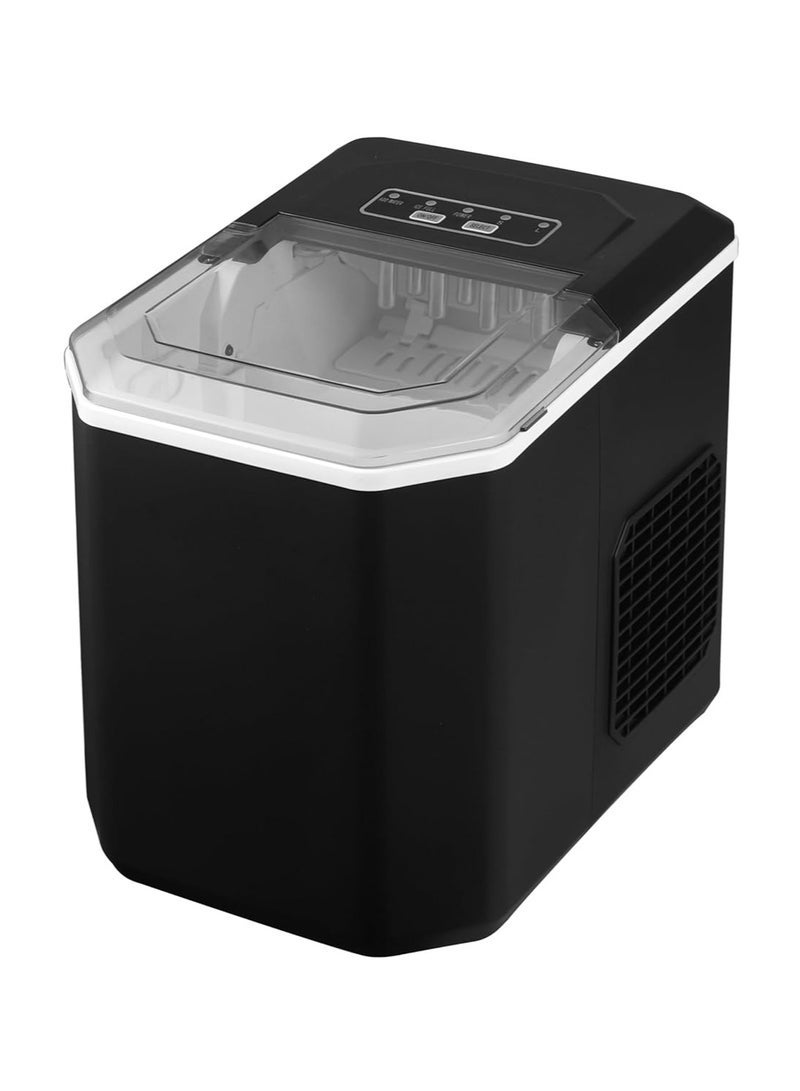 Ice Maker Machine, 12 KG in 24Hrs, 9 Ice Cubes Ready in 6 Mins, Auto-Cleaning Portable Ice Maker, for Home/Kitchen/Camping/RV. (Black)