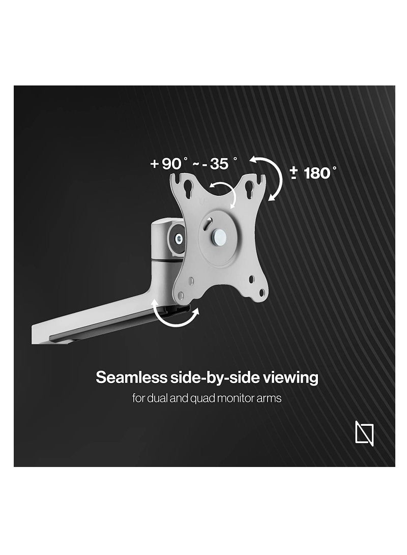 Navodesk Control Monitor Arm – Model L with Laptop Tray, Dual Monitor Stand for 17–32 Inch Screens and 11.6–17.3 Inch Laptops – Ergonomic Space-Saving Design – Silver - Image 3