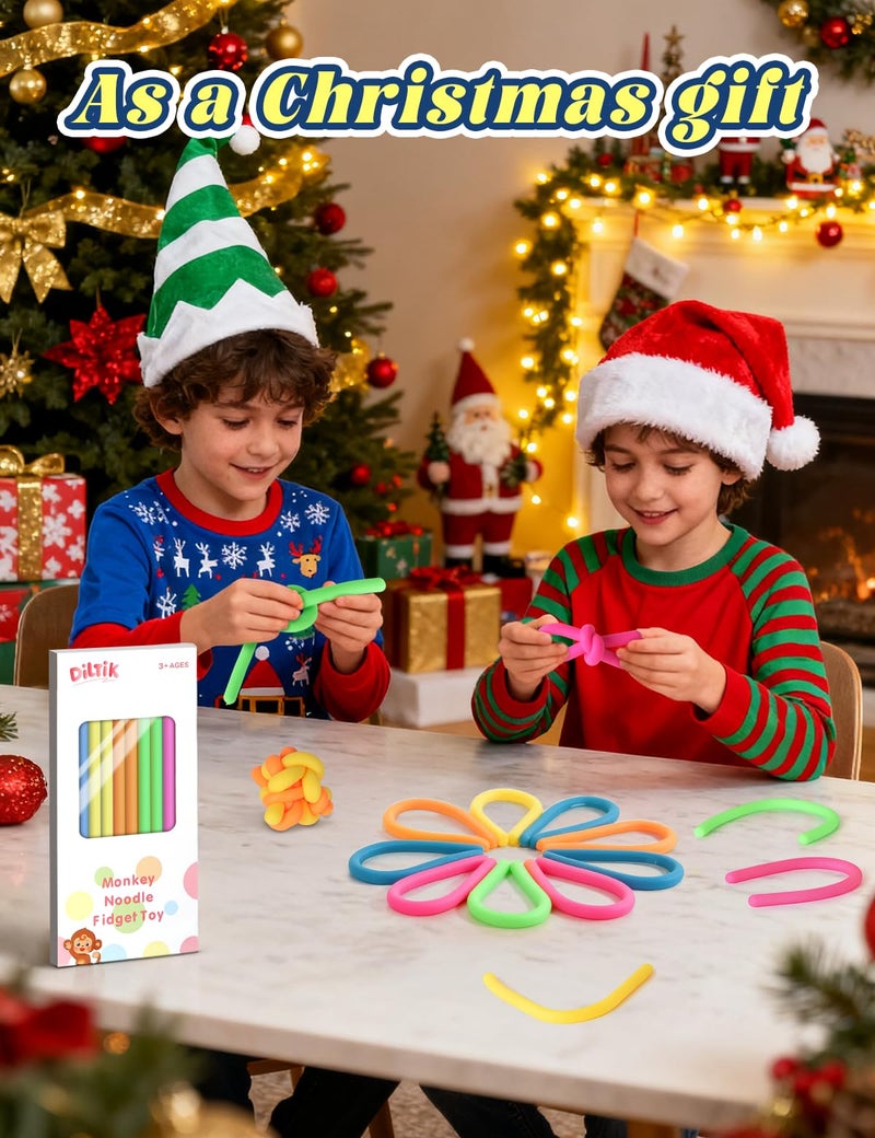 Diltik 10 Pack Sensory Toys For Kids - Upgraded Extra-Thick Stretchy Sensory Strings For Autism  Adhd  Anxiety - Gift Box  Perfect Stocking Stuffers For Boys & Girls  Ideal For Travel Or Classroom (Smooth) - Image 4