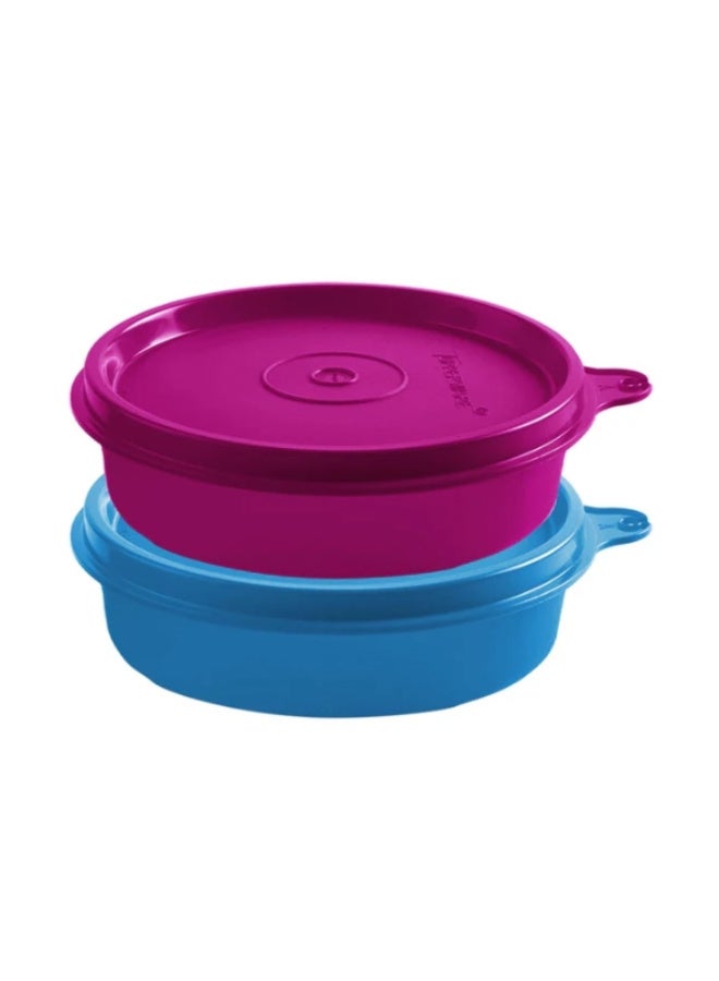 توبروير طقم عبوات تخزين طعام "تابروير" (Tupperware) الأصلي من سلسلة "Executive Stax" - تصميم دائري صغير، محكم الغلق ومقاوم للانسكاب، سعة 140 مل (قطعتان) - متعدد الألوان. - Image 2