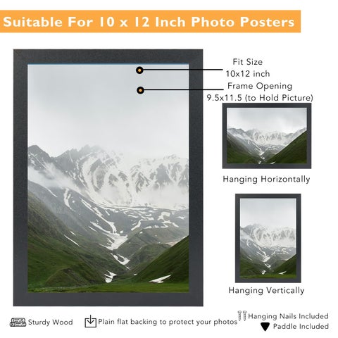 QOTIB QOTIB 10x12 Picture Frame Black for Wall Mounting Set of - Main Image