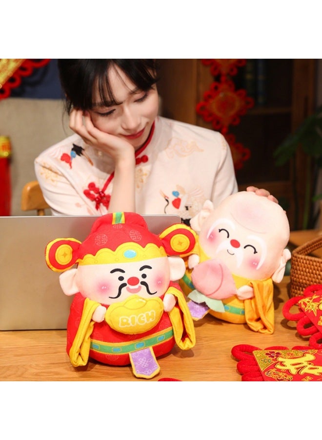 Year Fu Lu Shou Xi Cai Plush Toy Doll Wedding Company Event Gift Mascot Grasp Doll-Specifications:25cm-Color:Happy Word Doll - Image 4