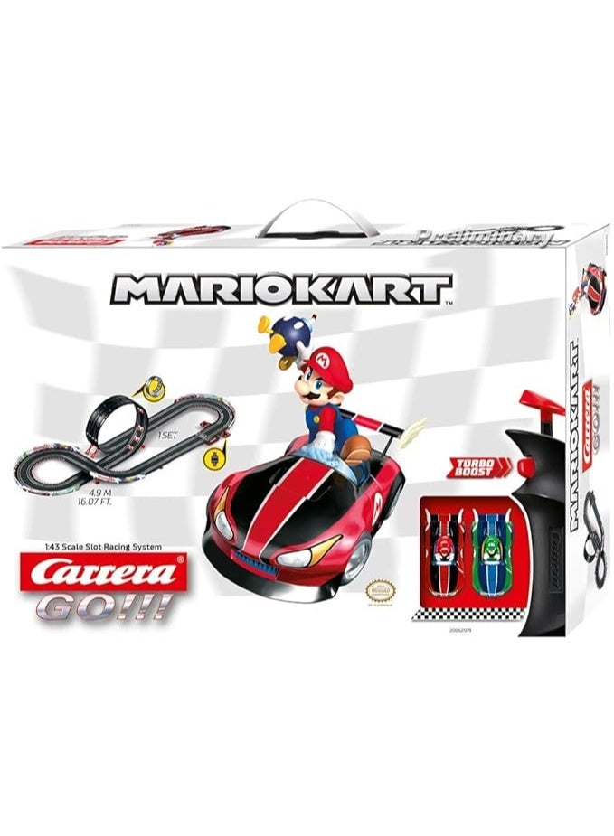 Carrera GO!!! Mario Kart Wii Slot Car Track Set 4.9m HO Scale with Mario Kart Vehicle (Model 20062509) - Image 1