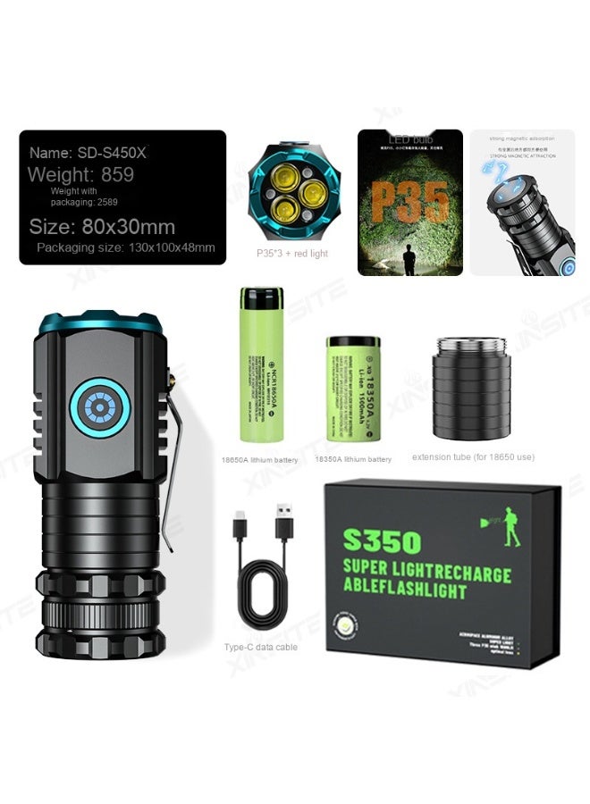 Outdoor Super Bright Flashlight - Mini Type-C Rechargeable Powerhouse 