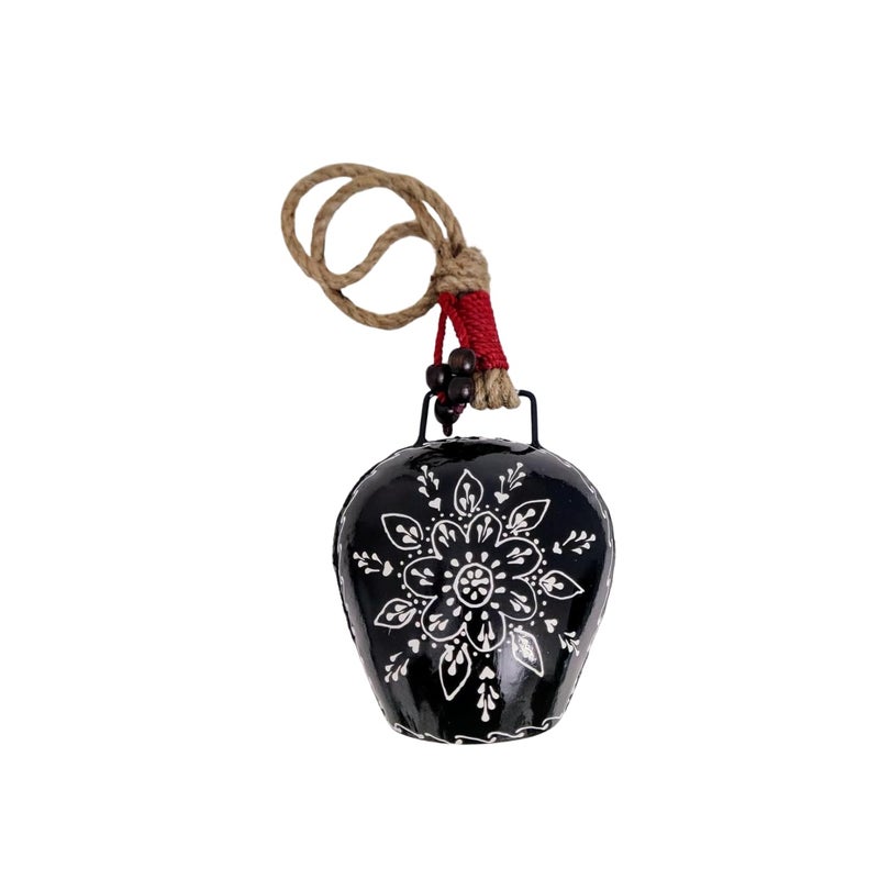 Miramayee Yellow Black Combo Religious Spiritual Hand Crafted Iron Bells Door Hanging Decorative Bell - Image 3