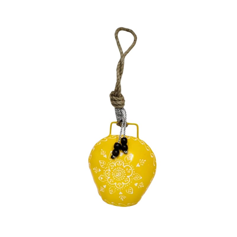 Miramayee Yellow Black Combo Religious Spiritual Hand Crafted Iron Bells Door Hanging Decorative Bell - Image 2