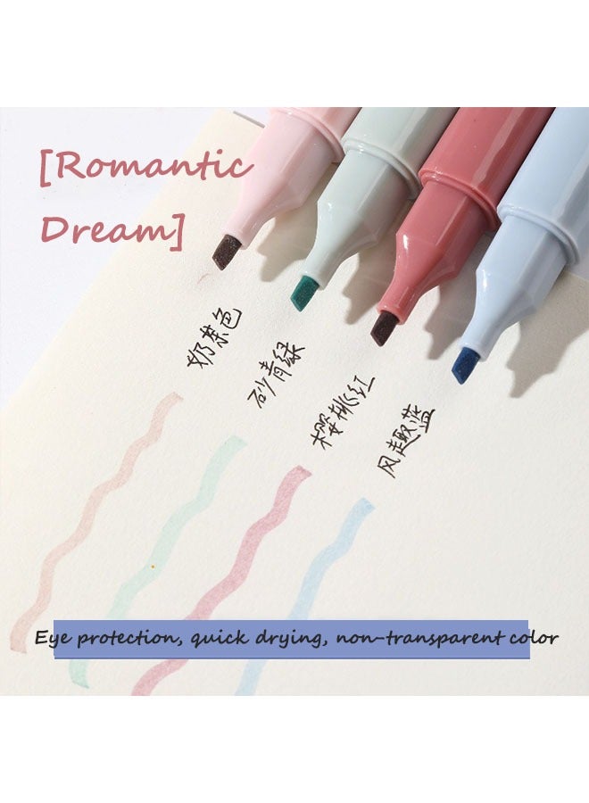 Generic Morandi color（4 colors） Aesthetic Highlighters, Lipstick-shaped Highlighters, Assorted Colors With Soft Chisel Tip,No Bleed  Highlighter  - Image 3