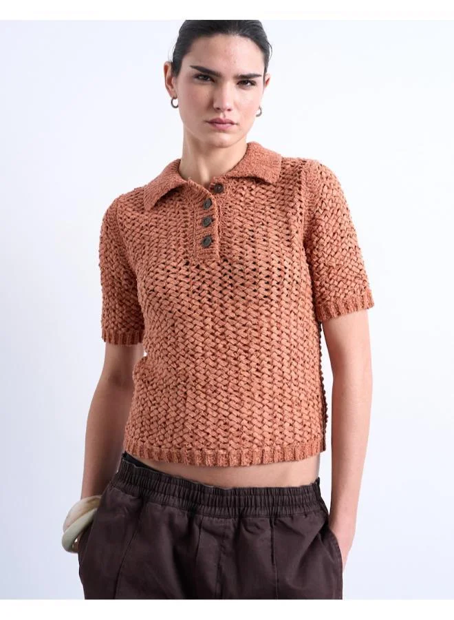 TOPSHOP Casual Short Sleeve Polo Pullover