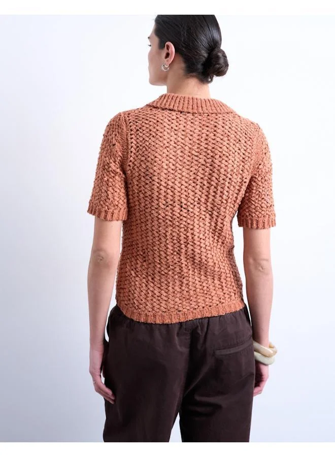 TOPSHOP Casual Short Sleeve Polo Pullover