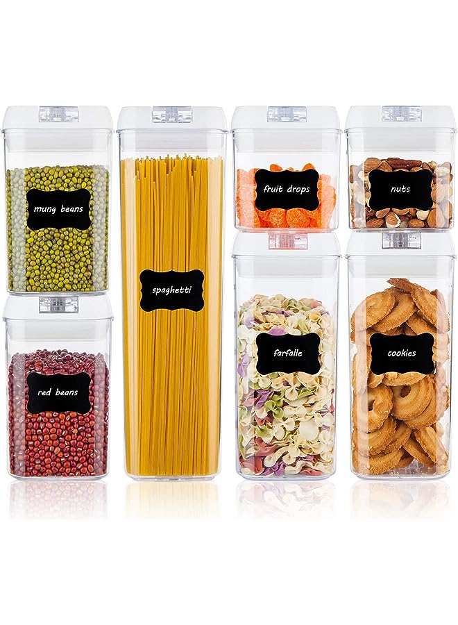 IAF Food Storage Containers set of 7Pcs - Kitchen Pantry Organization Plastic Storage Jar for Cereal, Coffee, Sugar, Flour Rice Storage - BPA Free, Leakproof Durable with Lid Lock - Image 1