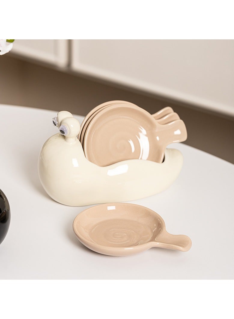 general Snail ceramic small saucer home flavor dish hot pot dipping saucer cute creative soy sauce dish seasoning vinegar dish seasoning dish - Image 2