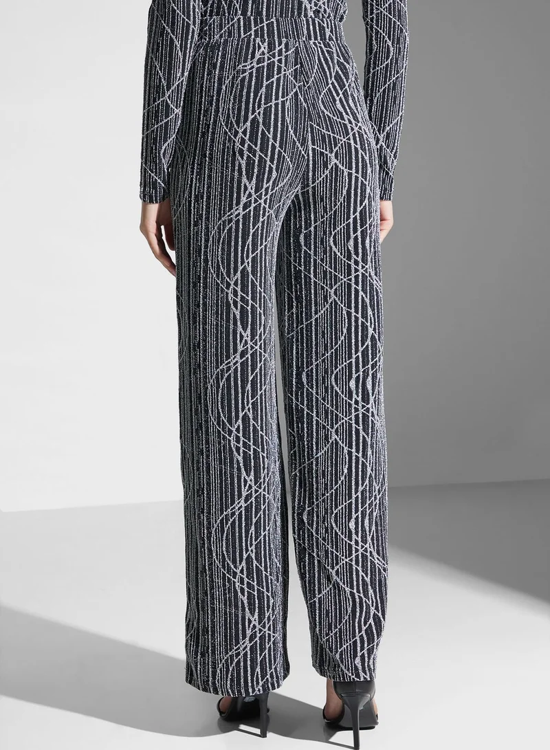 VERO MODA Wide Leg Printed Pants