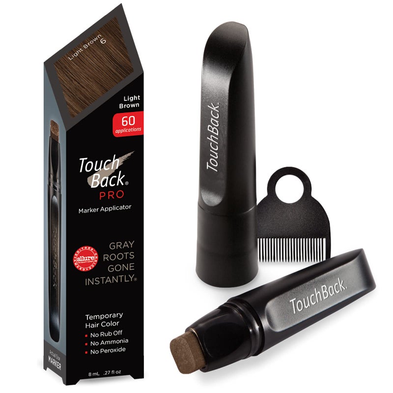 TouchBack PRO Light Brown Gray Root Touch Up Marker Applicator  Real Hair Color