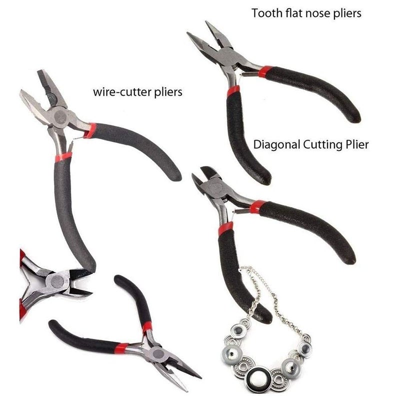 Diy Crafts 11955 7314 Pliers Stainless Steel Needle Nose Multifunctional Making Hand Tool Multicolor 3 Piece - Image 4