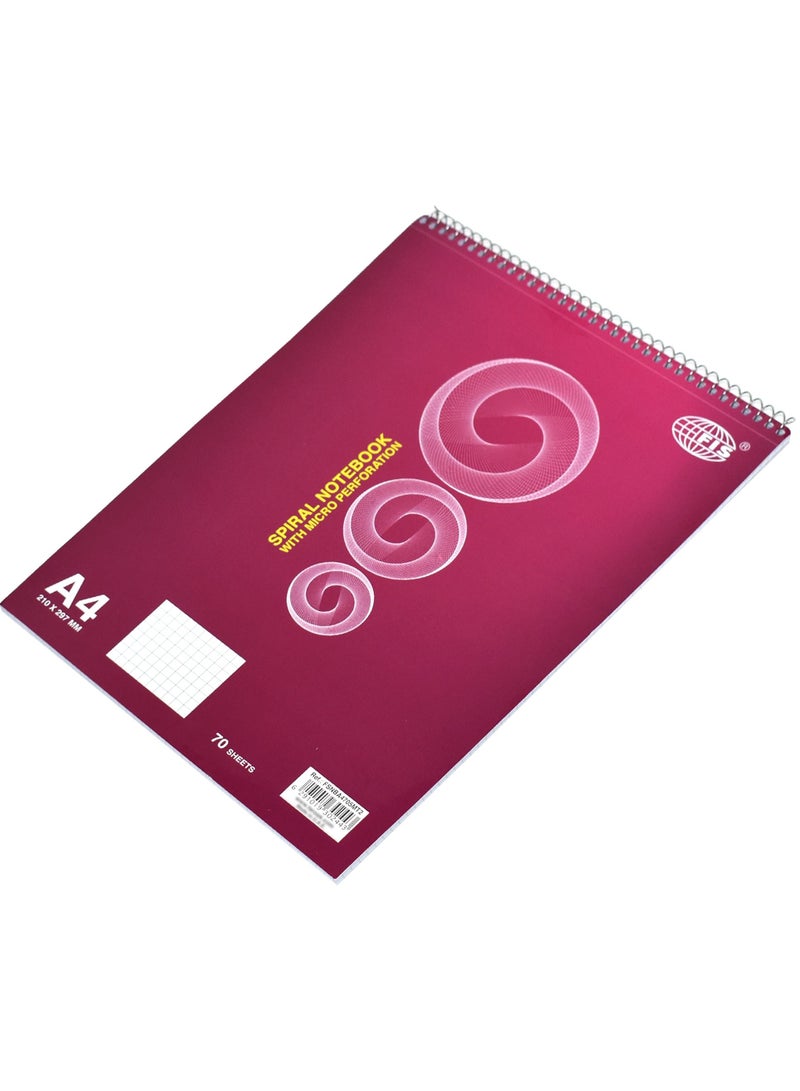 FIS Pack of 10 Spiral Notebook A4 5Mm Top Side Spiral 70 Sheets -FSNBA4705MT2 - Image 4