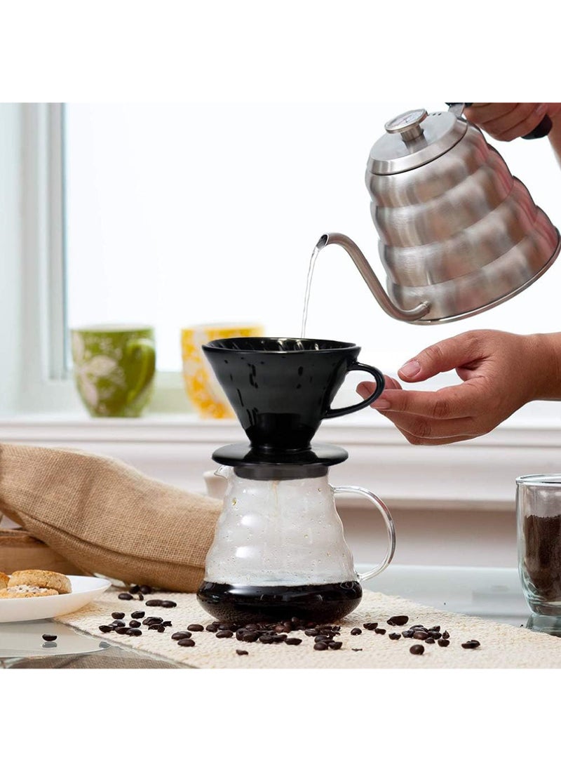 Rock Pow Pour Over Coffee Dripper- Ceramic Slow Brewing Accessories for Home, Cafe, Restaurants - Easy Manual Brew Maker Gift - Strong Flavor Brewer - Paper Cone Filters  - Image 4