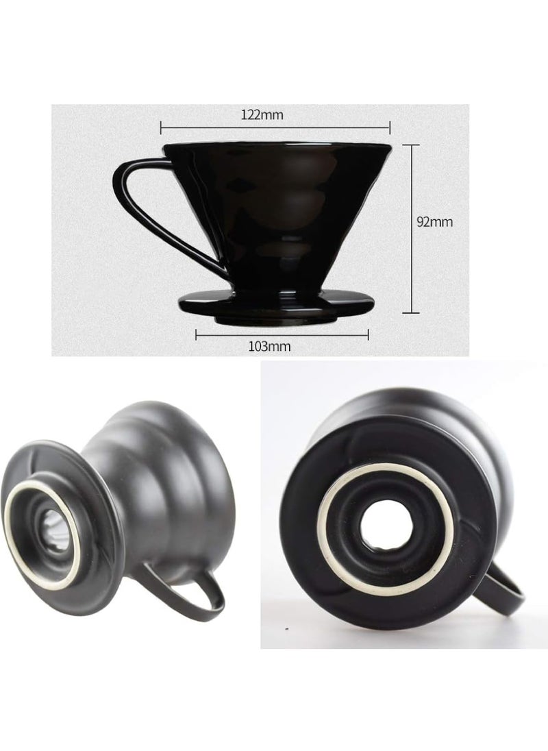 Rock Pow Pour Over Coffee Dripper- Ceramic Slow Brewing Accessories for Home, Cafe, Restaurants - Easy Manual Brew Maker Gift - Strong Flavor Brewer - Paper Cone Filters  - Image 3