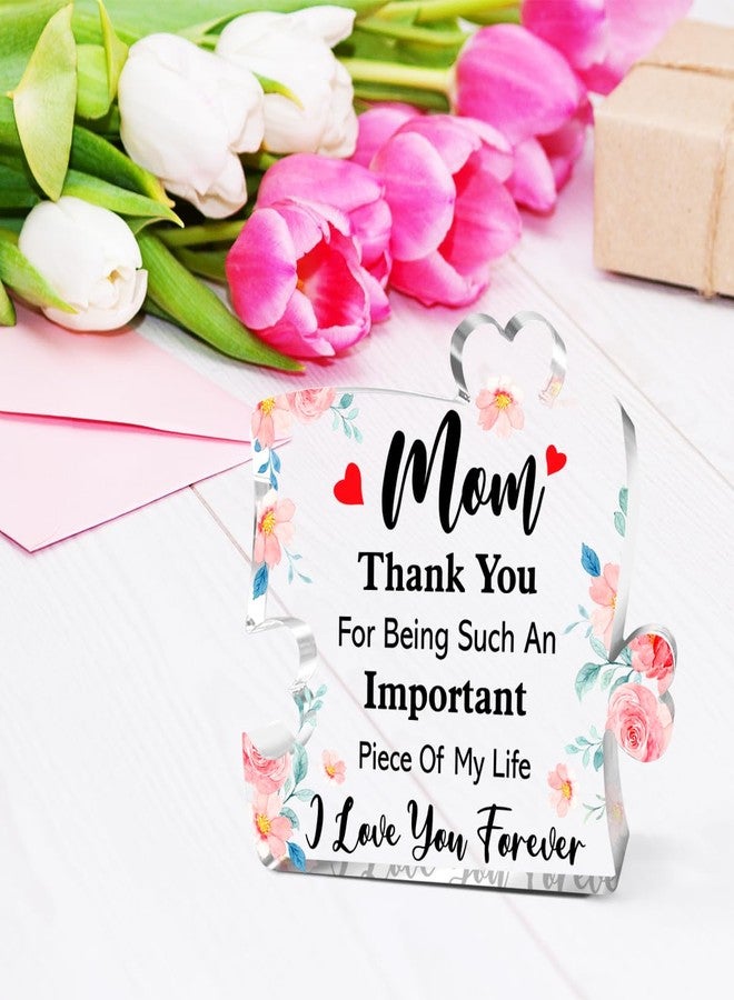 Littlefa Mom Appreciation Gifts,Thank You Gifts for Moms Mother's Day Birthday Christmas,Unique Mother Gift Ideas,Thank You for Being Such an Important Piece of My Life Acrylic Puzzle Plaque - Image 3