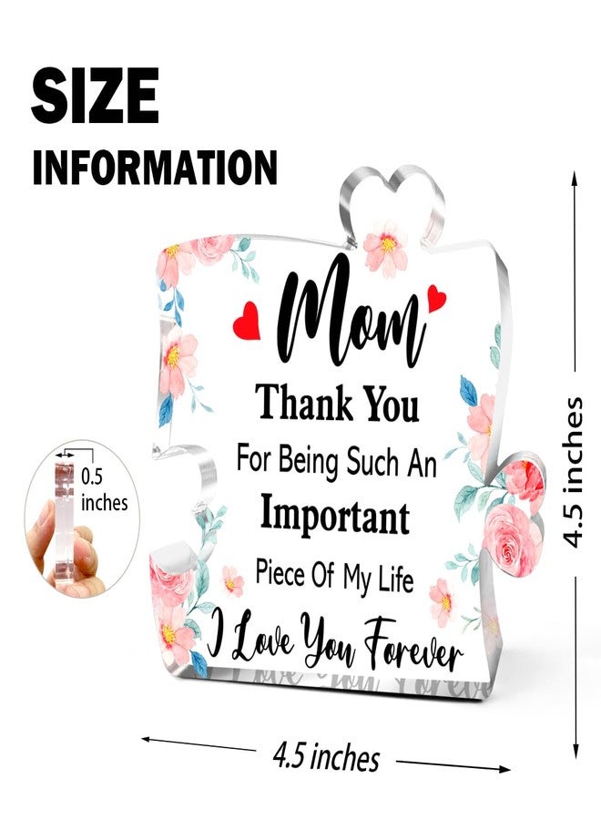 Littlefa Mom Appreciation Gifts,Thank You Gifts for Moms Mother's Day Birthday Christmas,Unique Mother Gift Ideas,Thank You for Being Such an Important Piece of My Life Acrylic Puzzle Plaque - Image 2