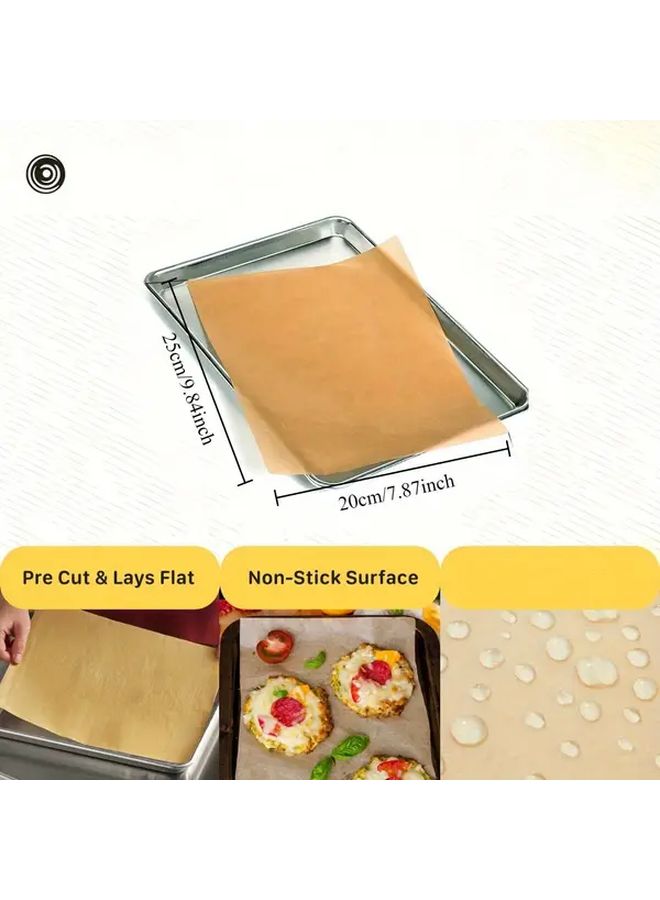 100 Pieces Rectangular Baking Paper Sheets Non Stick Parchment Paper For Baking Grilling Desserts High Quality Easy Cleanup Even Heat Distribution - Image 4