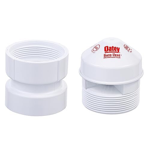 Oatey Sure-Vent 1-1/2 in.–2 in. 160 Branch, 24 Stack DFU Air Admittance Valve with White PVC Sch. 40 Adapter - Image 3