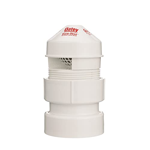 Oatey Sure-Vent 1-1/2 in.–2 in. 160 Branch, 24 Stack DFU Air Admittance Valve with White PVC Sch. 40 Adapter - Image 1