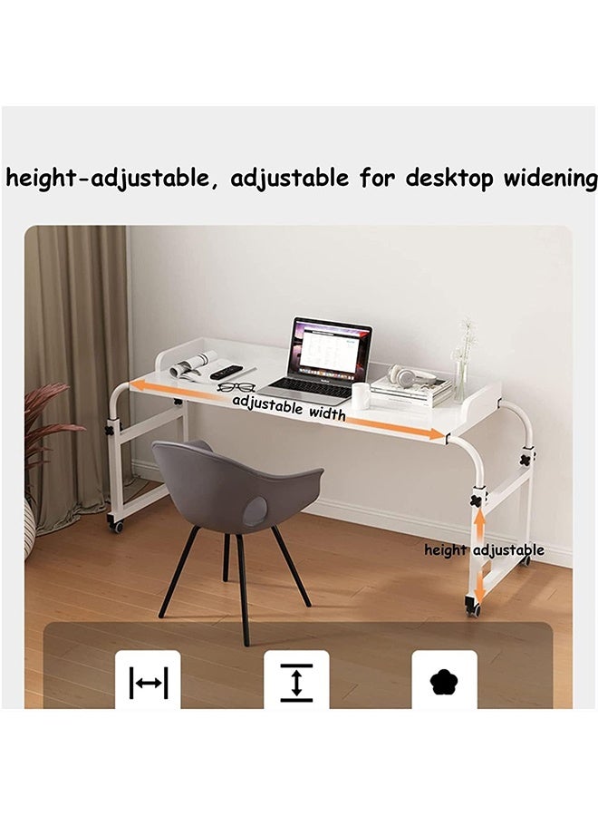 JCB CHIC طاولة فوق السرير مع عجلات 360 درجة، طاولة كمبيوتر متحركة بحجم كوين، مكتب كمبيوتر قابل لتعديل الارتفاع والطول، طاولة دراسة لمحطة عمل قائمة - Image 2