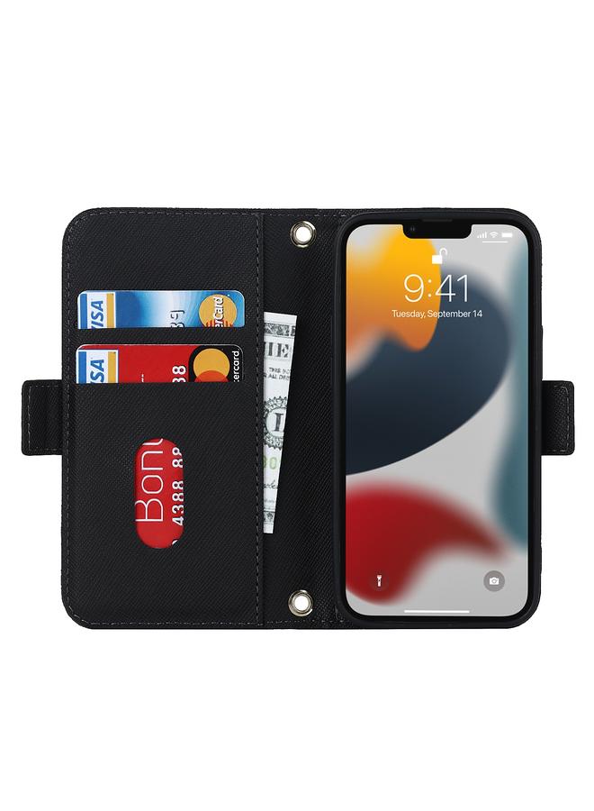 اس-توب جراب هاتف iPhone 14 Plus مصنوع من الجلد مع حبل متقاطع - Image 5