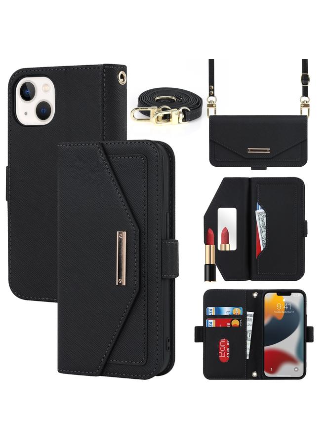 اس-توب جراب هاتف iPhone 14 Plus مصنوع من الجلد مع حبل متقاطع - Image 1