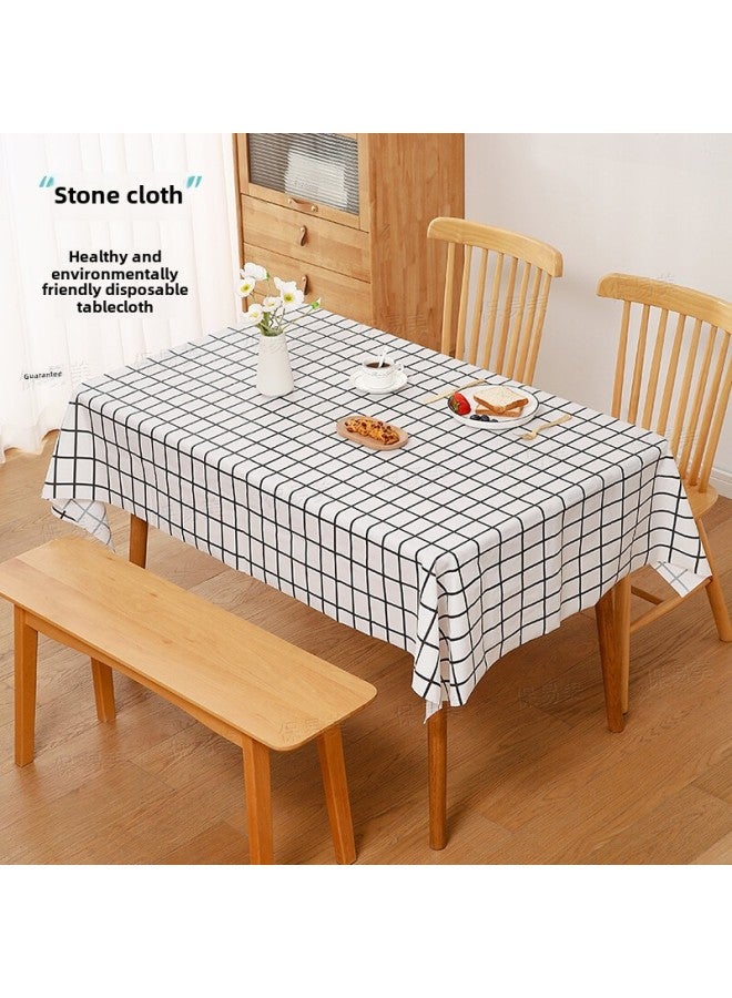 Disposable Tablecloth Wholesale Thickened Picnic Mat Outdoor Moisture-proof Mat Ins Wind Waterproof Oil-proof Stone Tablecloth-Color:Little Red Lattice-Specifications:Stone Tablecloth 120*120(10 Sheets) - Image 5