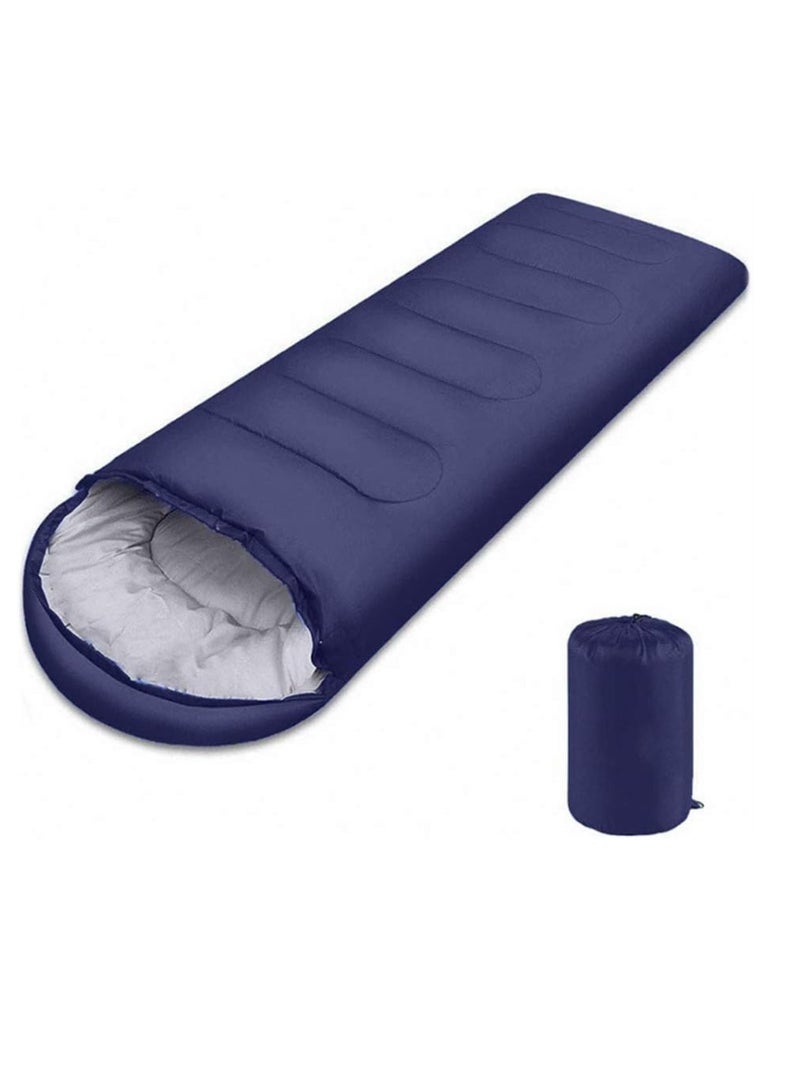 DIGI CORE Outdoor Camping Blanket Camping Sleeping Bag Foldable Lightweight Blanket And Warm Ideal For Outdoors, Travel, Stadium, Festivals And Beach Picnic Blanket Sleeping Blanket Water Resistant Blanket 180X75CM And 30CM Head Space Dark Blue - Image 1