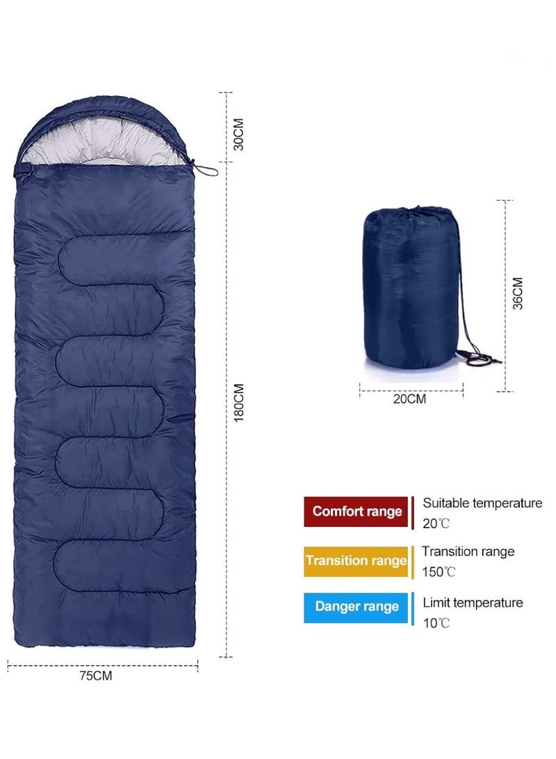 DIGI CORE Outdoor Camping Blanket Camping Sleeping Bag Foldable Lightweight Blanket And Warm Ideal For Outdoors, Travel, Stadium, Festivals And Beach Picnic Blanket Sleeping Blanket Water Resistant Blanket 180X75CM And 30CM Head Space Dark Blue - Image 2