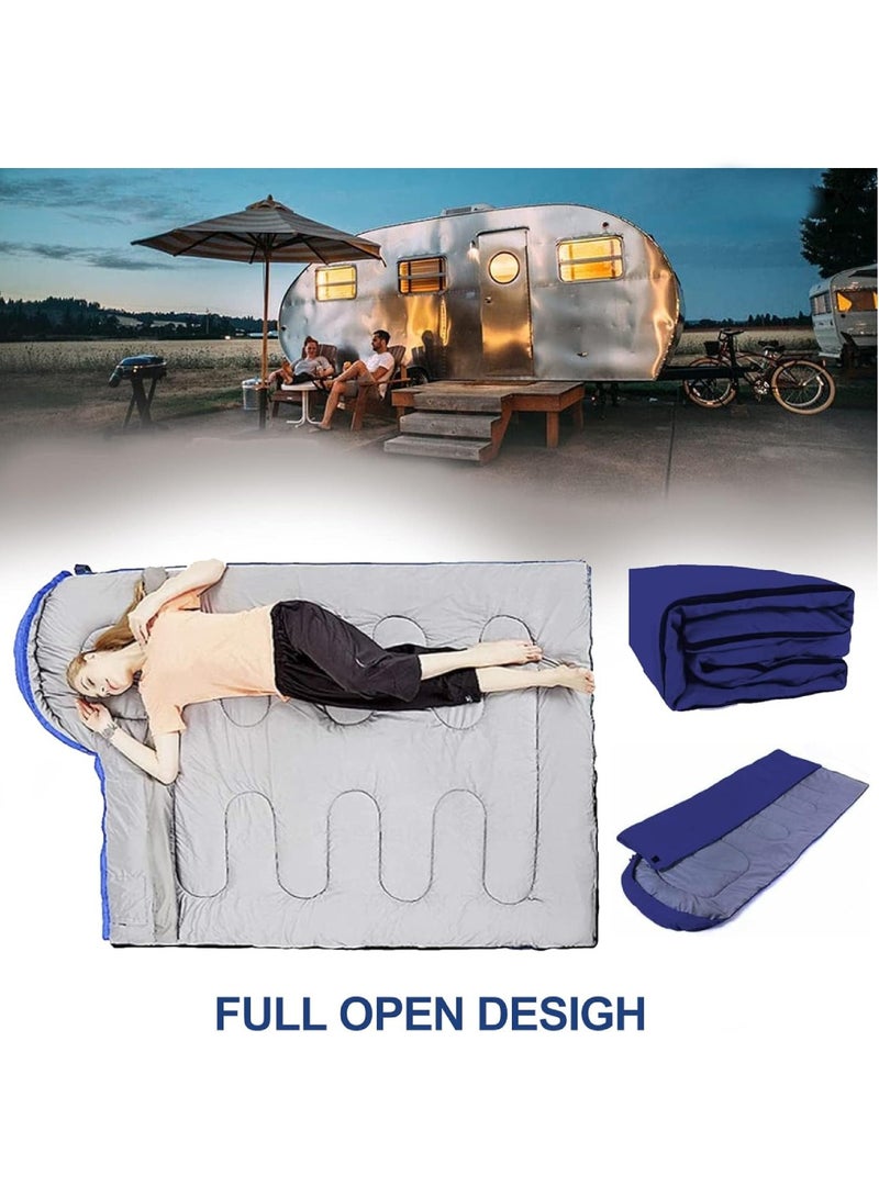 DIGI CORE Outdoor Camping Blanket Camping Sleeping Bag Foldable Lightweight Blanket And Warm Ideal For Outdoors, Travel, Stadium, Festivals And Beach Picnic Blanket Sleeping Blanket Water Resistant Blanket 180X75CM And 30CM Head Space Dark Blue - Image 4