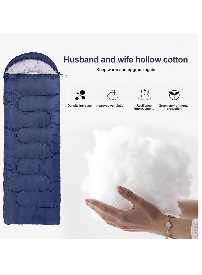 DIGI CORE Outdoor Camping Blanket Camping Sleeping Bag Foldable Lightweight Blanket And Warm Ideal For Outdoors, Travel, Stadium, Festivals And Beach Picnic Blanket Sleeping Blanket Water Resistant Blanket 180X75CM And 30CM Head Space Dark Blue - Image 5