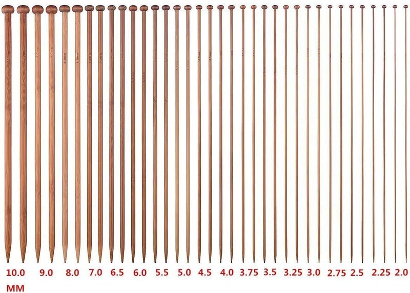 ELEPHANTBOAT 18pcs Wood Knitting Needle SetSmall to Large 210mm Sturdy Round Blunt Yarn Knitting Needles Tool Kit - Image 4