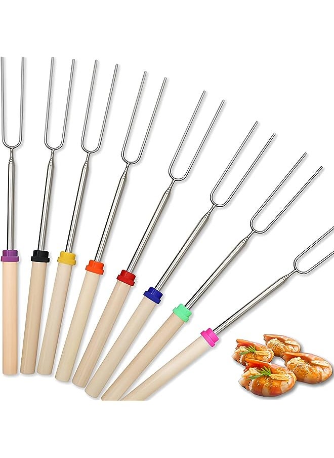 PROMASS 8 Pack Marshmallow Roasting Sticks Smores Stick For Fire Pit Hot Dog Camping Accessories Campfire Marshmellow 32 Inch  - Image 1