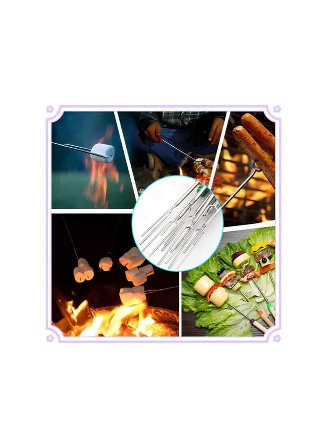 PROMASS 8 Pack Marshmallow Roasting Sticks Smores Stick For Fire Pit Hot Dog Camping Accessories Campfire Marshmellow 32 Inch  - Image 3