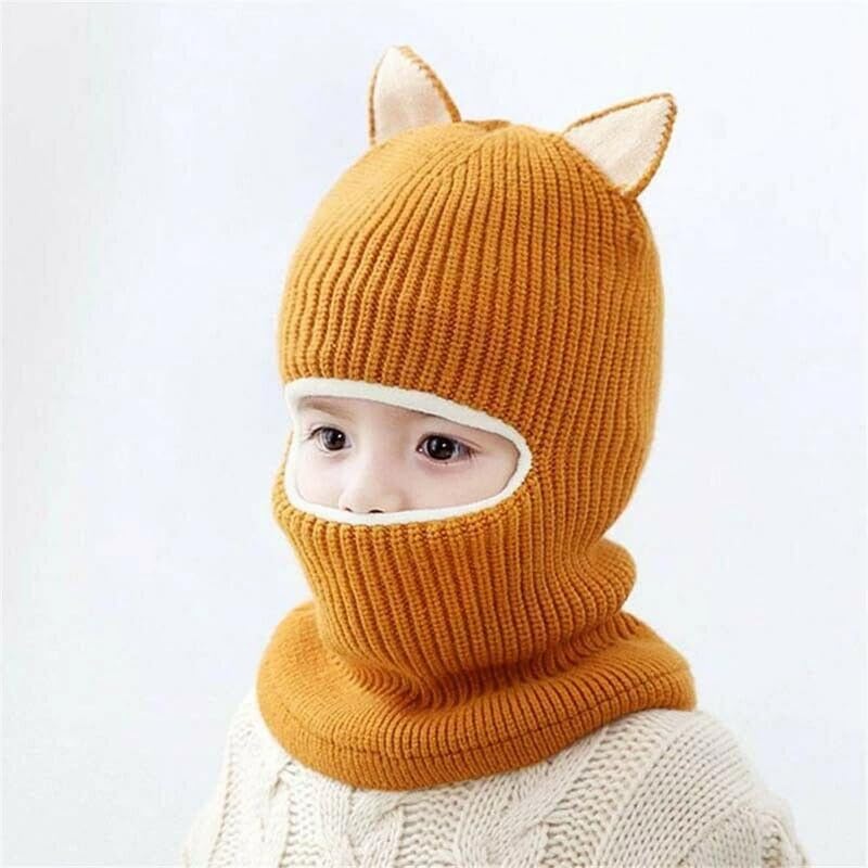 Richmen Baby Boys Girls Winter Woolen Hat with Scarf Set Soft Faux Fur Beanie Panda Cap Windproof Earflap Hood Capset for Unisex Kids (Age 1-6 Yrs) - Image 2