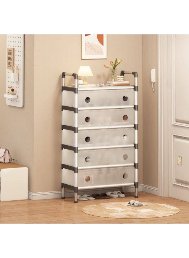 5-Tier Metal Shoe Rack with Plastic Lid – Multi-Purpose Shoe Organizer | Sturdy, Rust-Resistant Design for Space Saving and Home Organization TO - Image 4