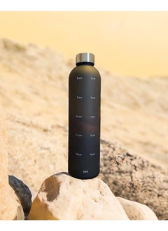 Infinity Water Bottle, Leakproof, 1L/32 OZ Large Size, BPA free, Non-Toxic, Motivational Time Stamps, Perfect for Kids, School, Gym, Sports, School, Office and Travel (Black)  - Image 3