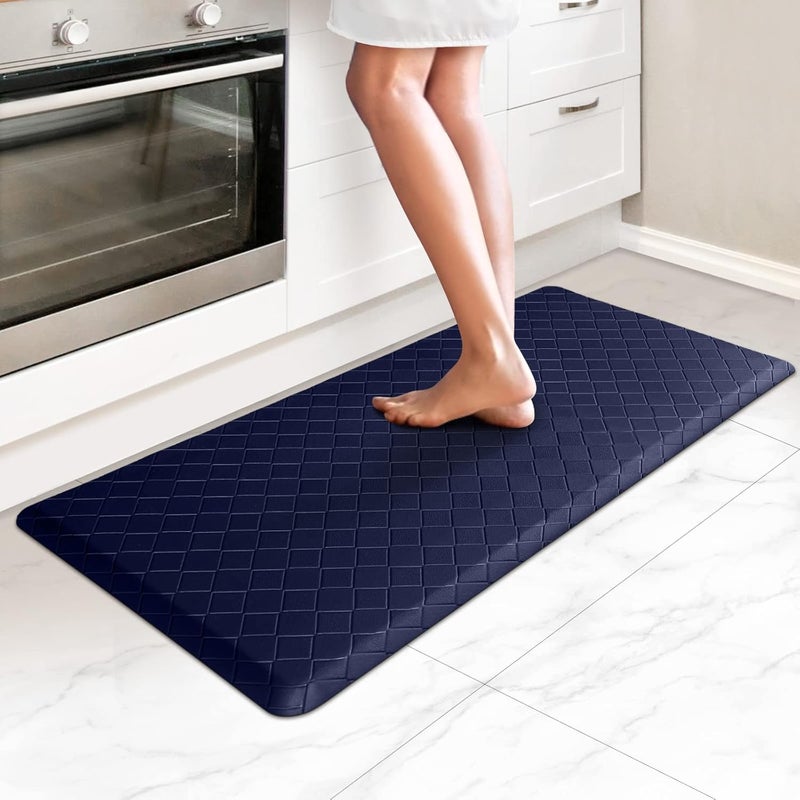 HappyTrends Kitchen Runner Rugs Anti-Fatigue mats,17.3"x 39",Non Slip Waterproof Ergonomic Comfort Mat for Kitchen, Floor Home, Office, Sink, Laundry,Blue - Image 1