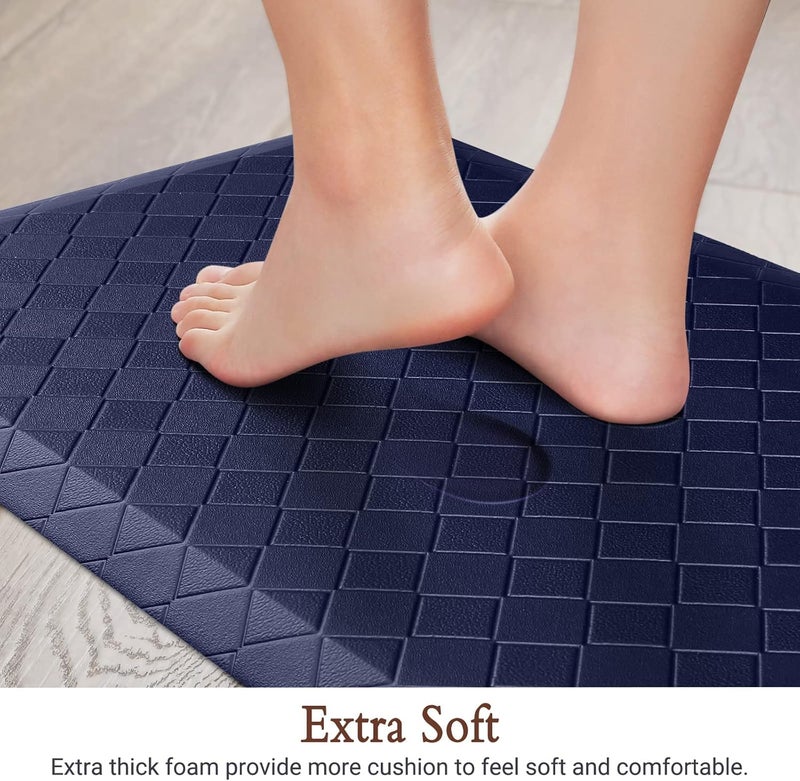 HappyTrends Kitchen Runner Rugs Anti-Fatigue mats,17.3"x 39",Non Slip Waterproof Ergonomic Comfort Mat for Kitchen, Floor Home, Office, Sink, Laundry,Blue - Image 3