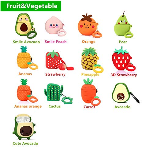 LEWOTE Silicone Case Compatible for Apple Airpods 1&2 Funny Cute Cover [Fruit and Vegetable Series](Lemon) - Image 5