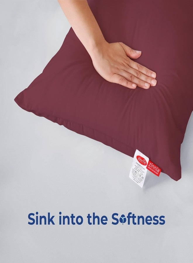 Zinnia Comfort Soft Microfiber Pillow | Ruby Red | Regular Size 16 x 24 Inches | Pack of 4 - Image 3