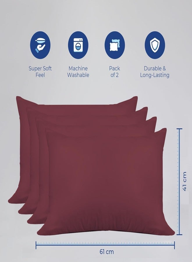 Zinnia Comfort Soft Microfiber Pillow | Ruby Red | Regular Size 16 x 24 Inches | Pack of 4 - Image 2