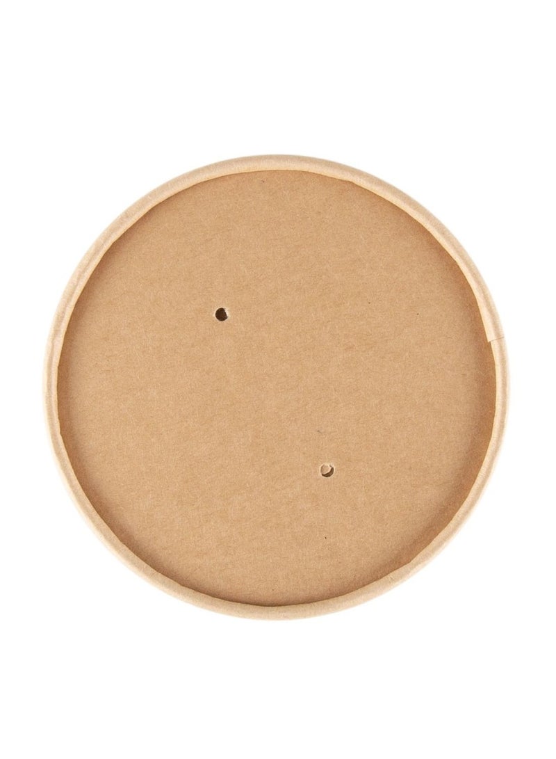 Brown Kraft Paper PE Coated Water & Oil Resistant Salad Bowl with Lid 12 Oz - Image 3
